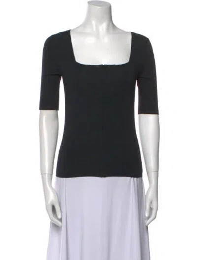 Pre-owned Akris Wool Square Neckline Sweater In Black