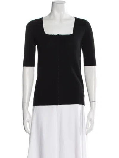 Pre-owned Akris Wool Square Neckline Sweater In Black