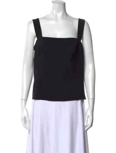 Pre-owned Akris Wool Square Neckline Top In Black