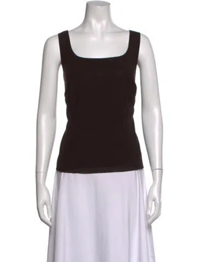 Pre-owned Akris Wool Square Neckline Top In Brown