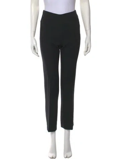 Pre-owned Akris Wool Straight Leg Pants In Black