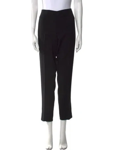 Pre-owned Akris Wool Straight Leg Pants In Black