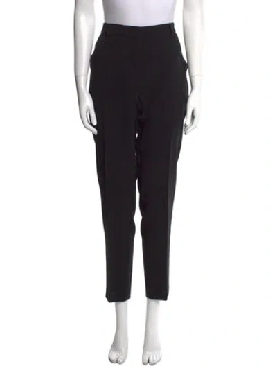 Pre-owned Akris Wool Straight Leg Pants In Black