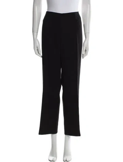 Pre-owned Akris Wool Straight Leg Pants In Black