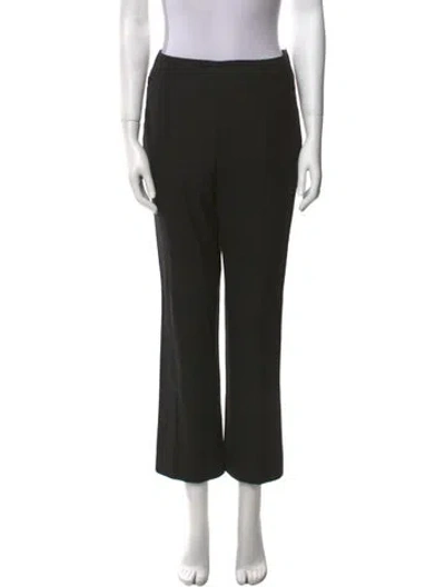 Pre-owned Akris Wool Straight Leg Pants In Black