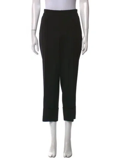 Pre-owned Akris Wool Straight Leg Pants In Black