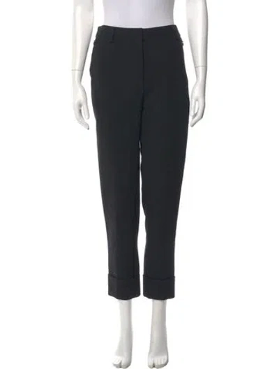 Pre-owned Akris Wool Straight Leg Pants In Black