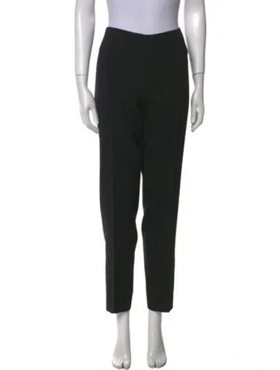 Pre-owned Akris Wool Straight Leg Pants In Black