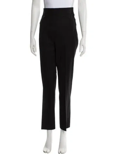 Pre-owned Akris Wool Straight Leg Pants In Black