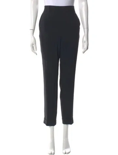 Pre-owned Akris Wool Straight Leg Pants In Black