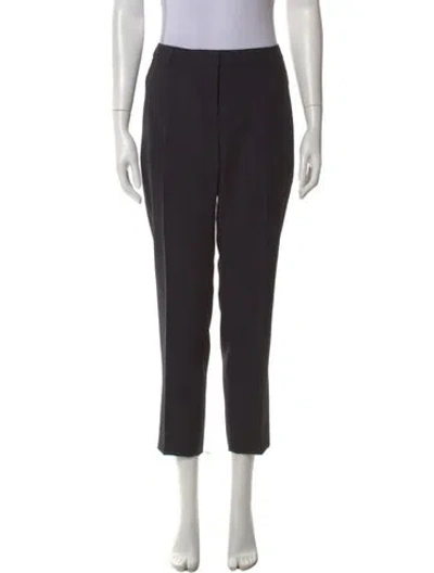 Pre-owned Akris Wool Straight Leg Pants In Black