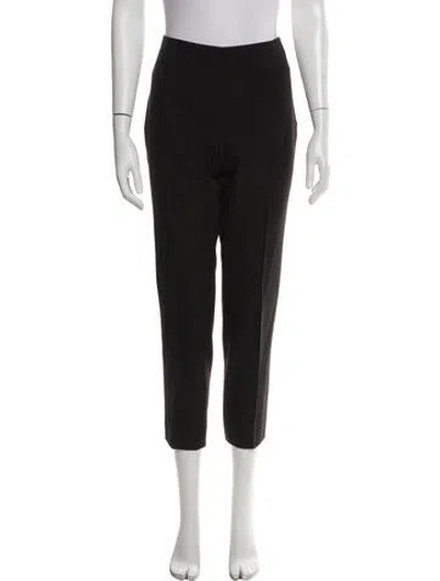 Pre-owned Akris Wool Straight Leg Pants In Black