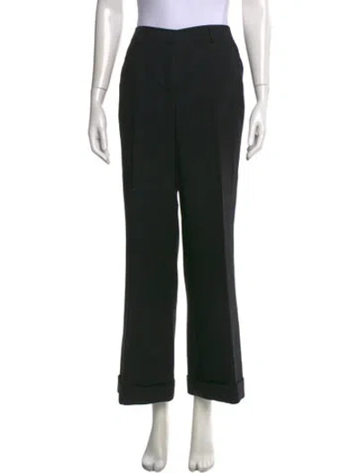 Pre-owned Akris Wool Straight Leg Pants In Black