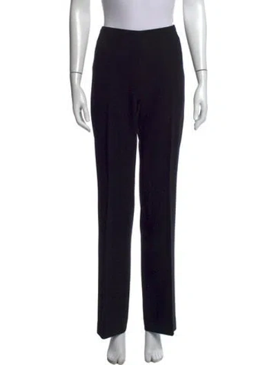 Pre-owned Akris Wool Straight Leg Pants In Black