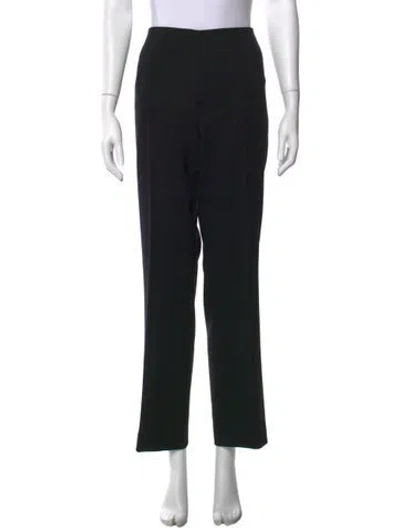 Pre-owned Akris Wool Straight Leg Pants In Black