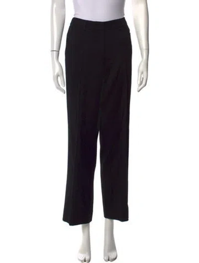 Pre-owned Akris Wool Straight Leg Pants In Black