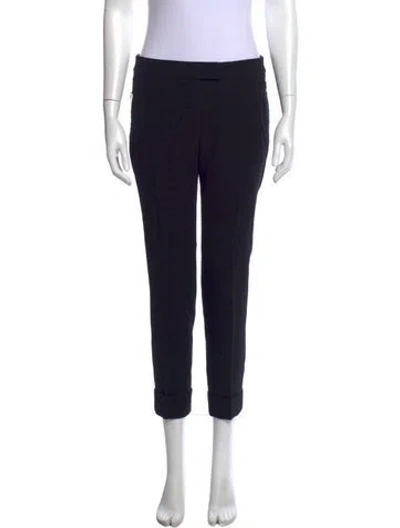 Pre-owned Akris Wool Straight Leg Pants In Black