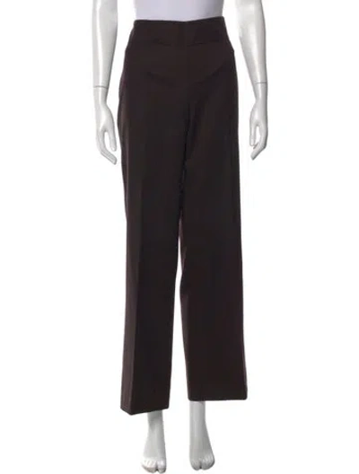 Pre-owned Akris Wool Straight Leg Pants In Black