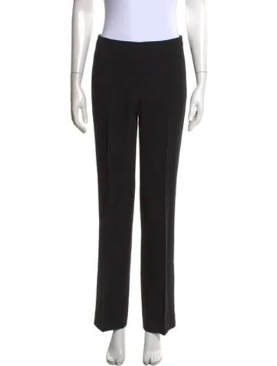 Pre-owned Akris Wool Straight Leg Pants In Black