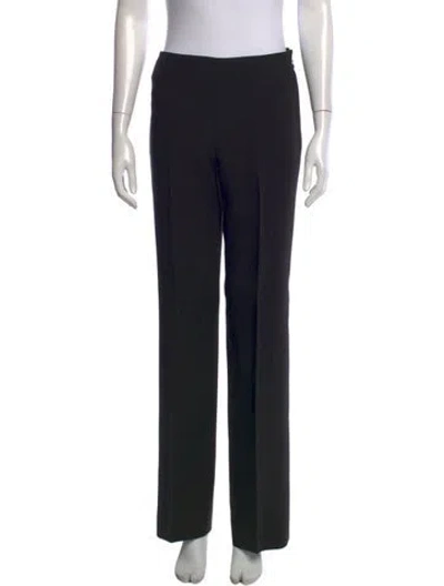 Pre-owned Akris Wool Straight Leg Pants In Black
