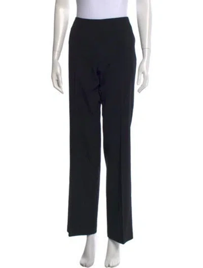 Pre-owned Akris Wool Straight Leg Pants In Black