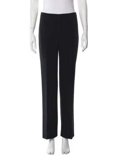 Pre-owned Akris Wool Straight Leg Pants In Black