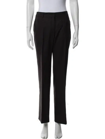 Pre-owned Akris Wool Straight Leg Pants In Black