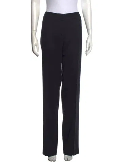 Pre-owned Akris Wool Straight Leg Pants In Black