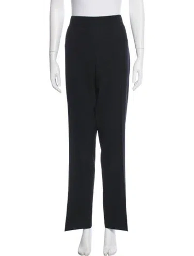 Pre-owned Akris Wool Straight Leg Pants In Black