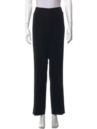 Pre-owned Akris Wool Straight Leg Pants In Black