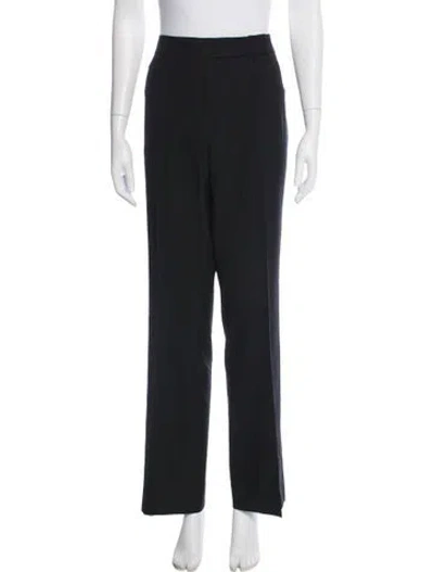 Pre-owned Akris Wool Straight Leg Pants In Black