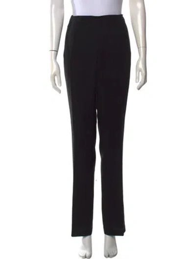 Pre-owned Akris Wool Straight Leg Pants In Black