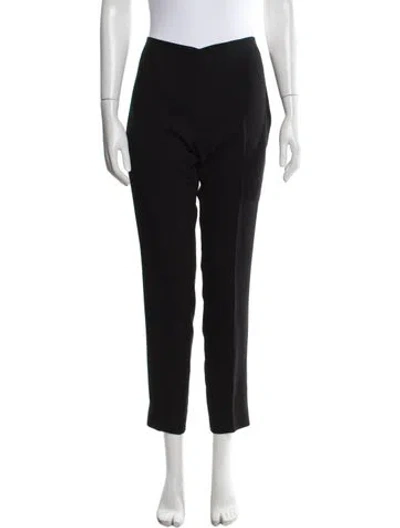 Pre-owned Akris Wool Straight Leg Pants In Black