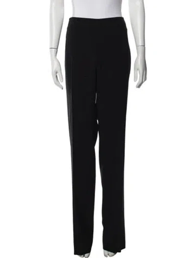 Pre-owned Akris Wool Straight Leg Pants In Black