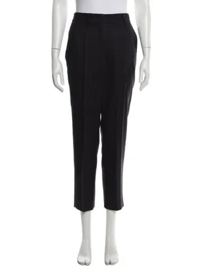 Pre-owned Akris Wool Straight Leg Pants In Black