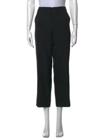 Pre-owned Akris Wool Straight Leg Pants In Black