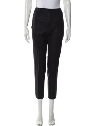 Pre-owned Akris Wool Straight Leg Pants In Black
