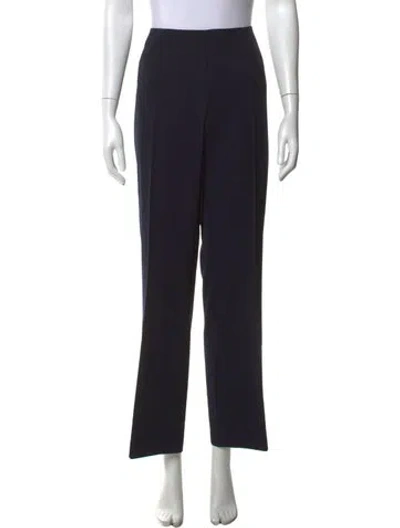 Pre-owned Akris Wool Straight Leg Pants In Black