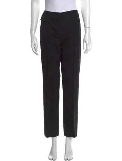 Pre-owned Akris Wool Straight Leg Pants In Black