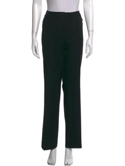 Pre-owned Akris Wool Straight Leg Pants In Black