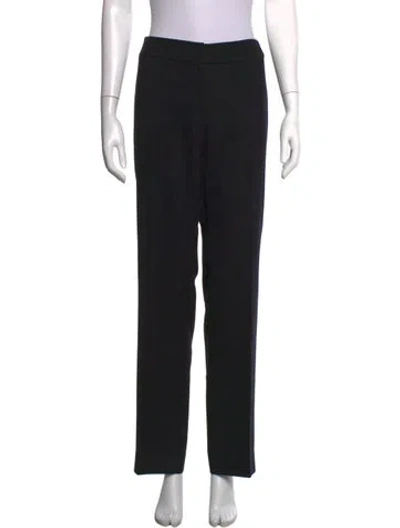 Pre-owned Akris Wool Straight Leg Pants In Black