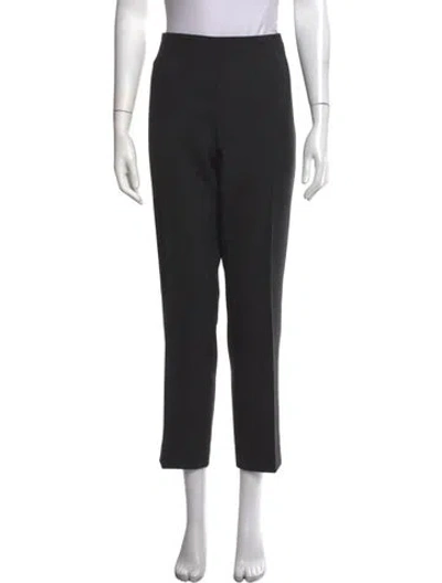 Pre-owned Akris Wool Straight Leg Pants In Black