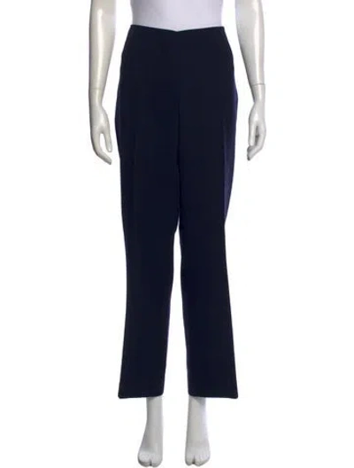 Pre-owned Akris Wool Straight Leg Pants In Black