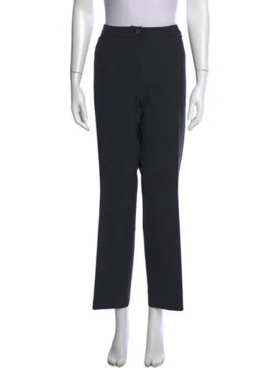 Pre-owned Akris Wool Straight Leg Pants In Black