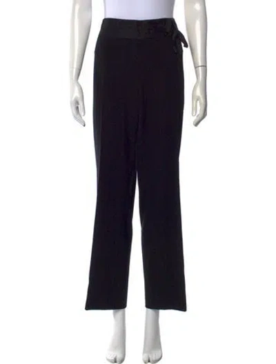 Pre-owned Akris Wool Straight Leg Pants In Black