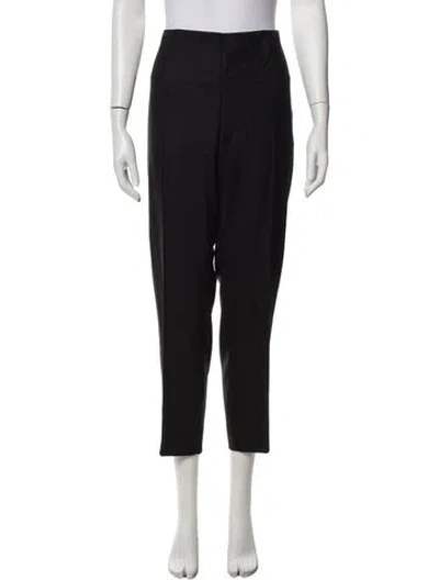 Pre-owned Akris Wool Straight Leg Pants In Black