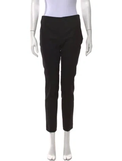 Pre-owned Akris Wool Straight Leg Pants In Black