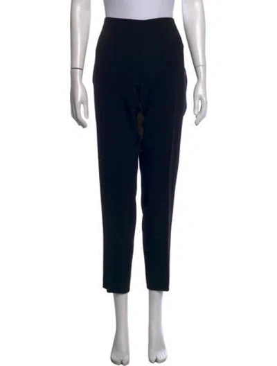 Pre-owned Akris Wool Straight Leg Pants In Black