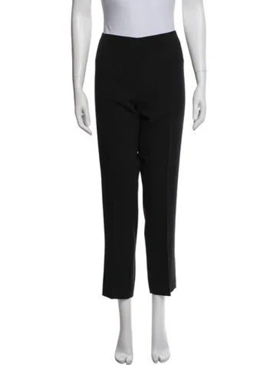 Pre-owned Akris Wool Straight Leg Pants In Black