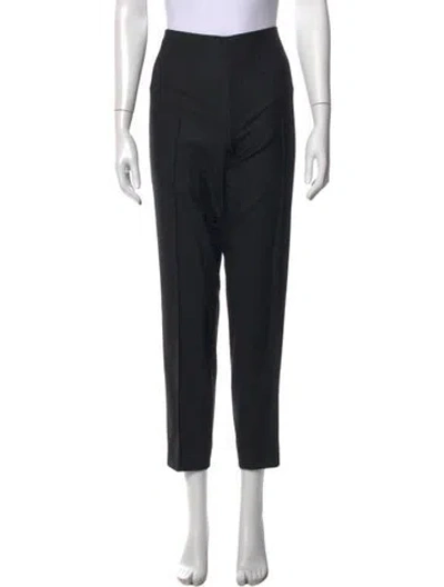 Pre-owned Akris Wool Straight Leg Pants In Black